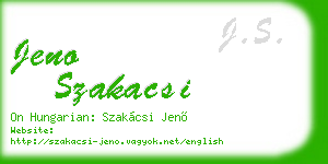 jeno szakacsi business card